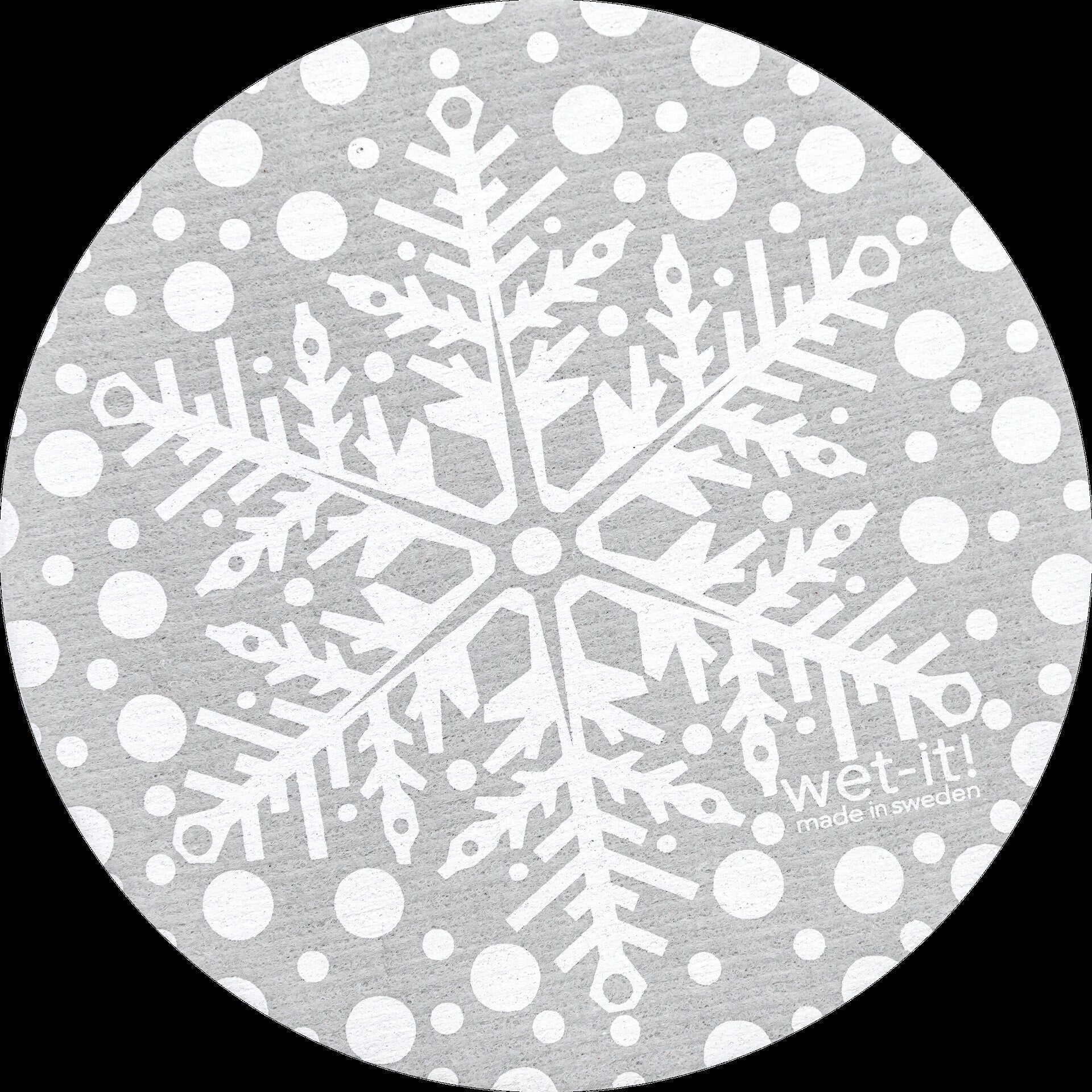 snowflake gray round sponge cloth