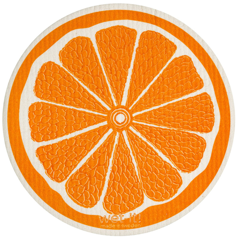 swedish cloth with orange round design