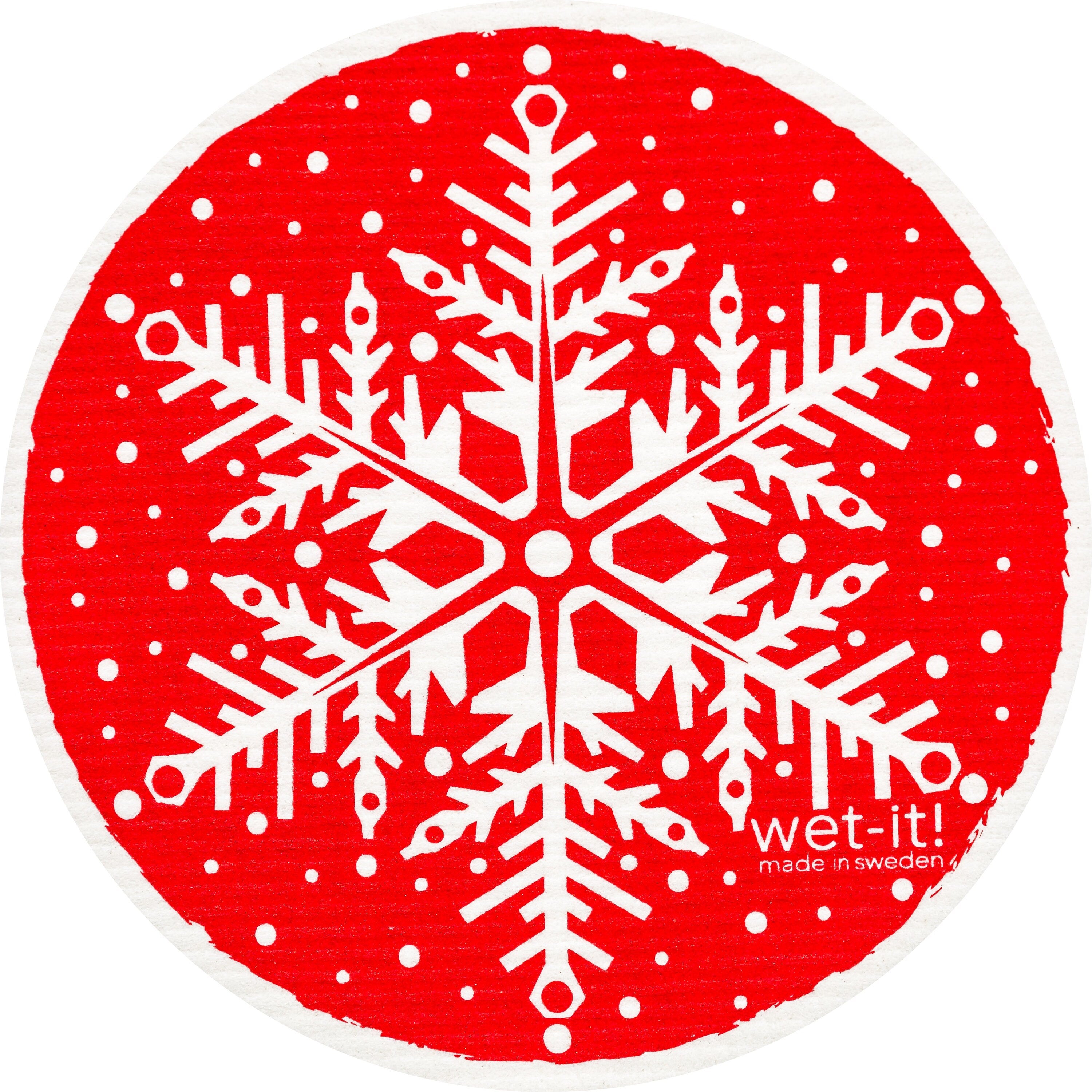 snowflake red round