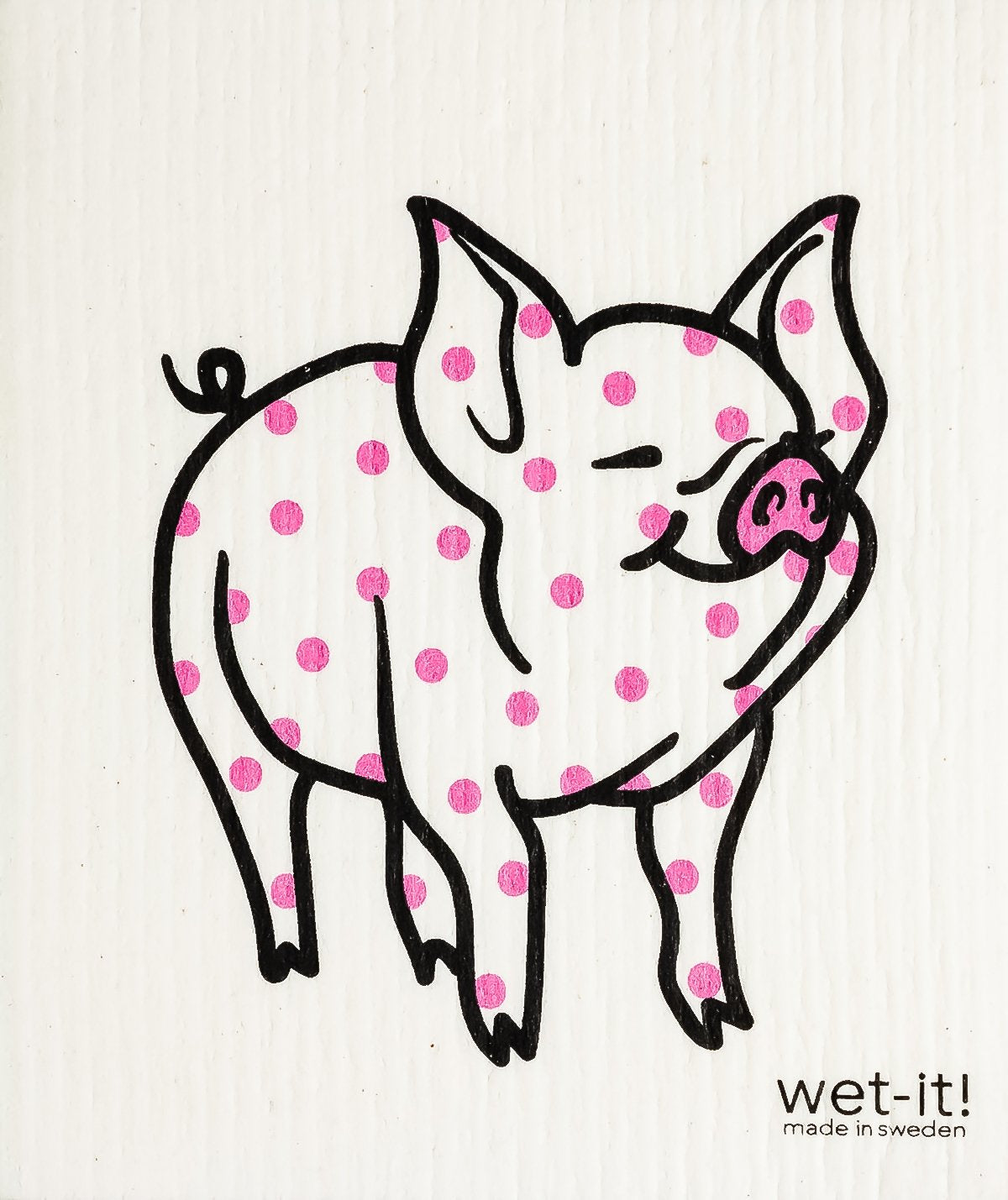 daisy pig design on a spongecloth